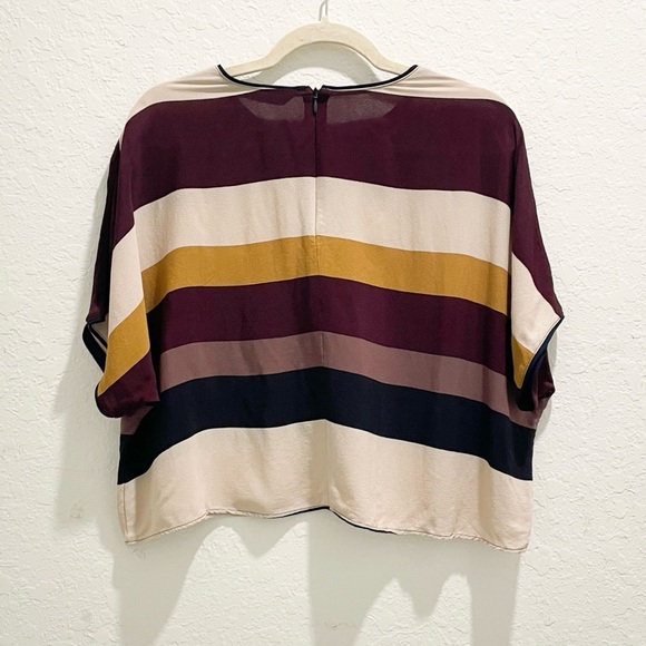 Zara Cropped Striped Multicolor Women's Blouse Small - Picture 3 of 5